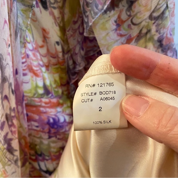 Poleci silk one shoulder dress size 2 EUC - Picture 6 of 6